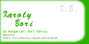 karoly bori business card